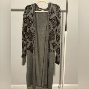 Maurice’s Gray and Brown Knit long hooded Cardigan